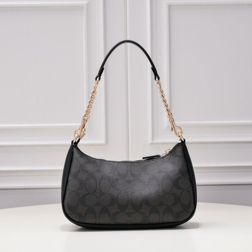 Neu mit Etikett CA548 Teri Schultertasche aus charakteristischem Canvas Leder braun schwarz - Bild 3 von 7