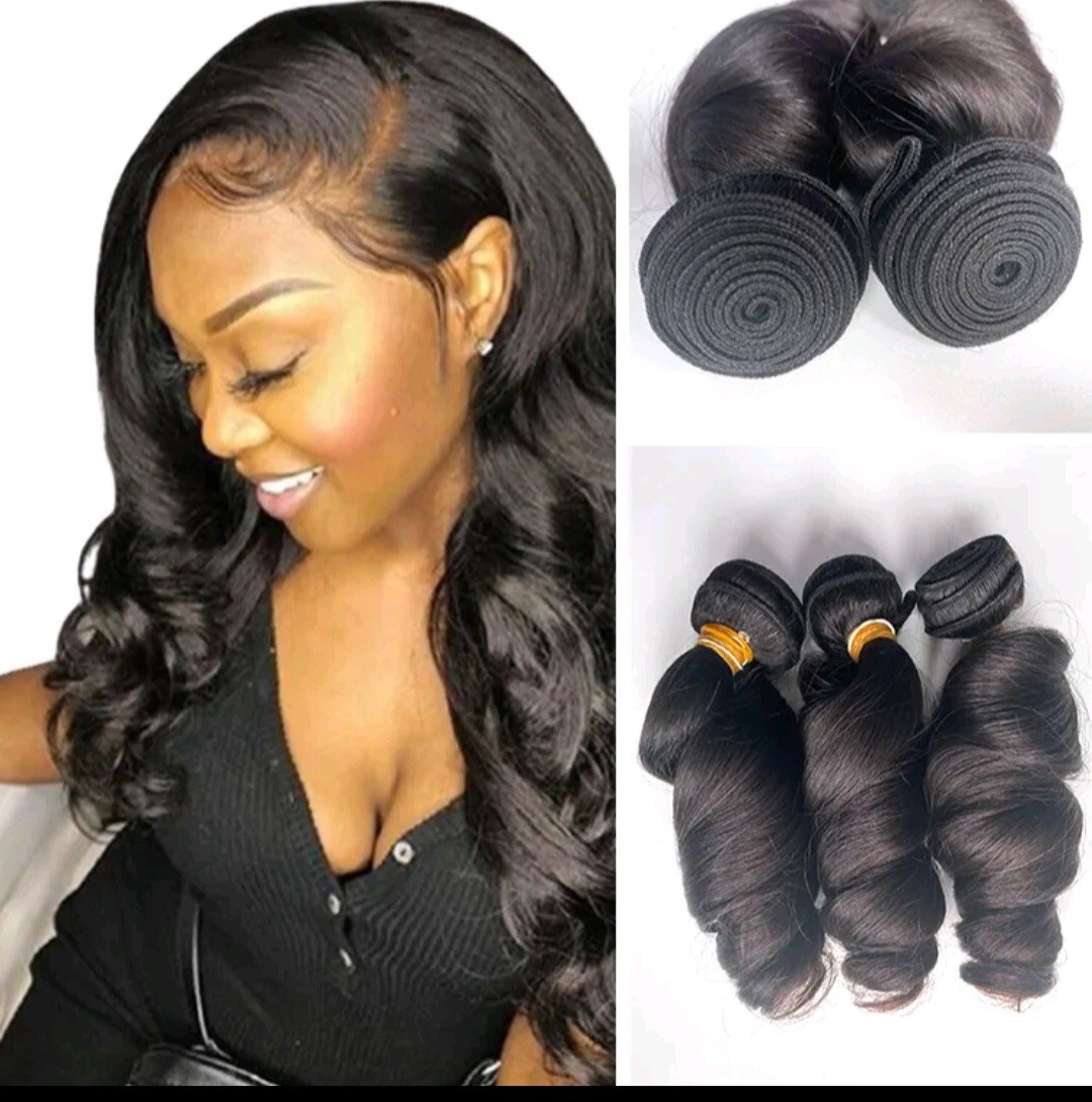 12A RAW UNPROCESS CAMBODIAN VIRGIN HAIR WEFT 3BUNDLE LOOSEWAVE 30+30+30INCH 300g