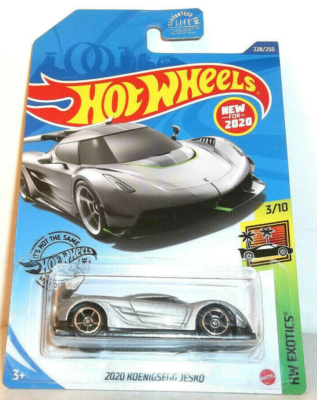 2020 HOT WHEELS 1:64 HW EXOTICS 3/10 SILVER 2020 KOENIGSEGG JESKO