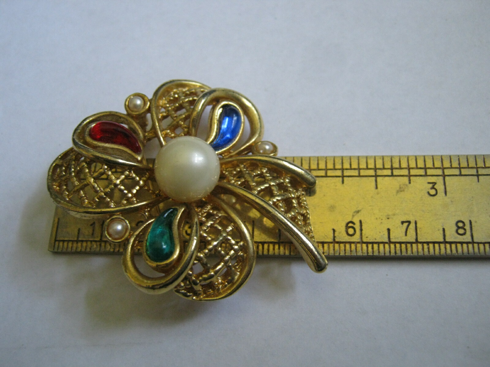 Golden Shamrock, Clover, Club 2 1/4" Brooch with … - image 4