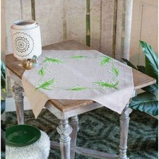 Lily of the Valley Cross Stitch Tablecloth Kit - 32"X32" Stamped Embroidery Set