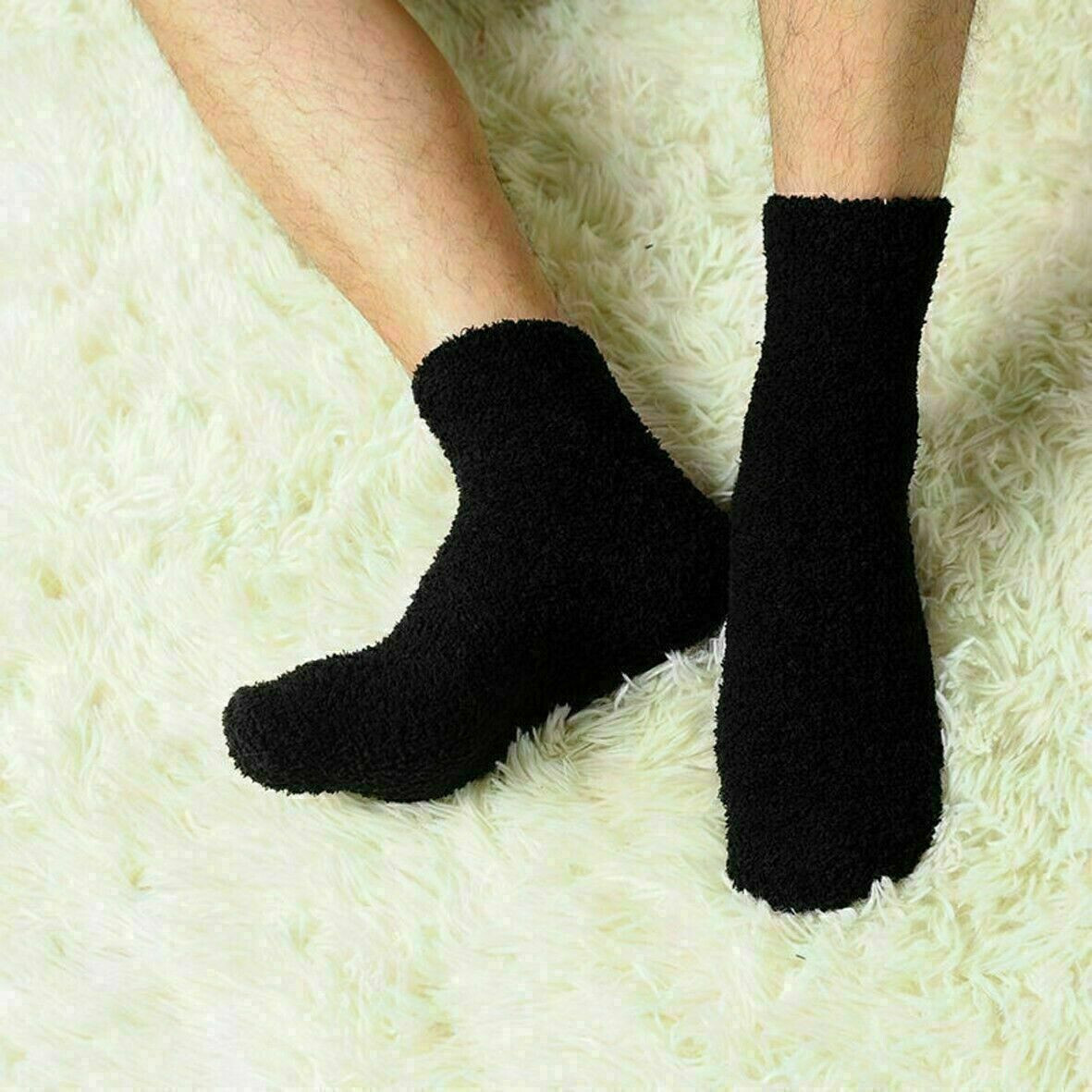 6 Pairs Cosy Bed Socks Mens Fluffy Home Sock Thick Indoor Winter Warm Soft UK | eBay