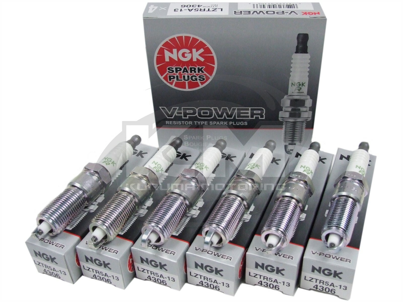 SET OF 6 NGK 4306/LZTR5A-13 V-POWER PREMIUM COPPER SPARK PLUGS