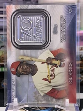 2021 Topps Baseball 70th Anniversary Commemorative Logo #T70PLB Lou Brock NK 9M