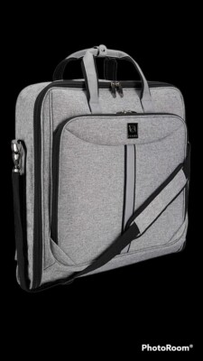 NEW W/TAGS ZEGAR Suit Carry On Garment Bag Luxury Gray Shoulder Strap