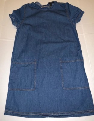 f21 denim dress Forever 21 Medium Wash Blue Button-up Classic ~ Size Small NWOT 24% polyester Denim Dress Forever 21