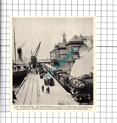 Calais Maritime Golden Arrow Pullman Express Railway - ca. 1930er Jahre Ausschnitt/Druck