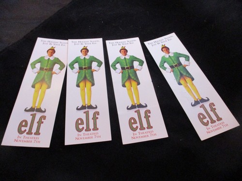 Lot of 4 Elf Movie Promotional Red & Green Bookmark Will Ferrell Promo - 第 2/2 張圖片