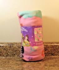 Disney Princess Pink Fleece Throw Blanket 40 x 50 Ariel Tiana Jasmine NEW