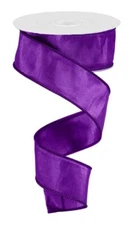 Metallic Dupioni Silk Ribbon, Purple Metallic, Wired Edge, 1.5" W X 10 Yard Roll