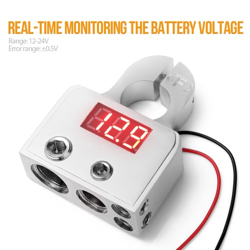 Heavy Duty 2x Car Battery Terminal Clamps Voltmeter Fit SAE Top Post 0/4/8 Gauge - Picture 4 of 10