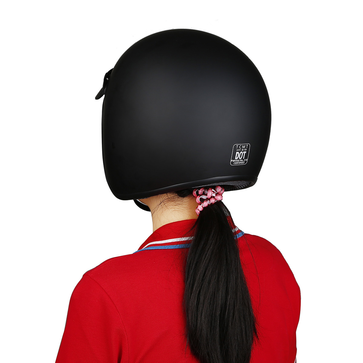 3/4 Open Face DOT Adult Scooter Helmet Motorcycle Matte Black Cafe