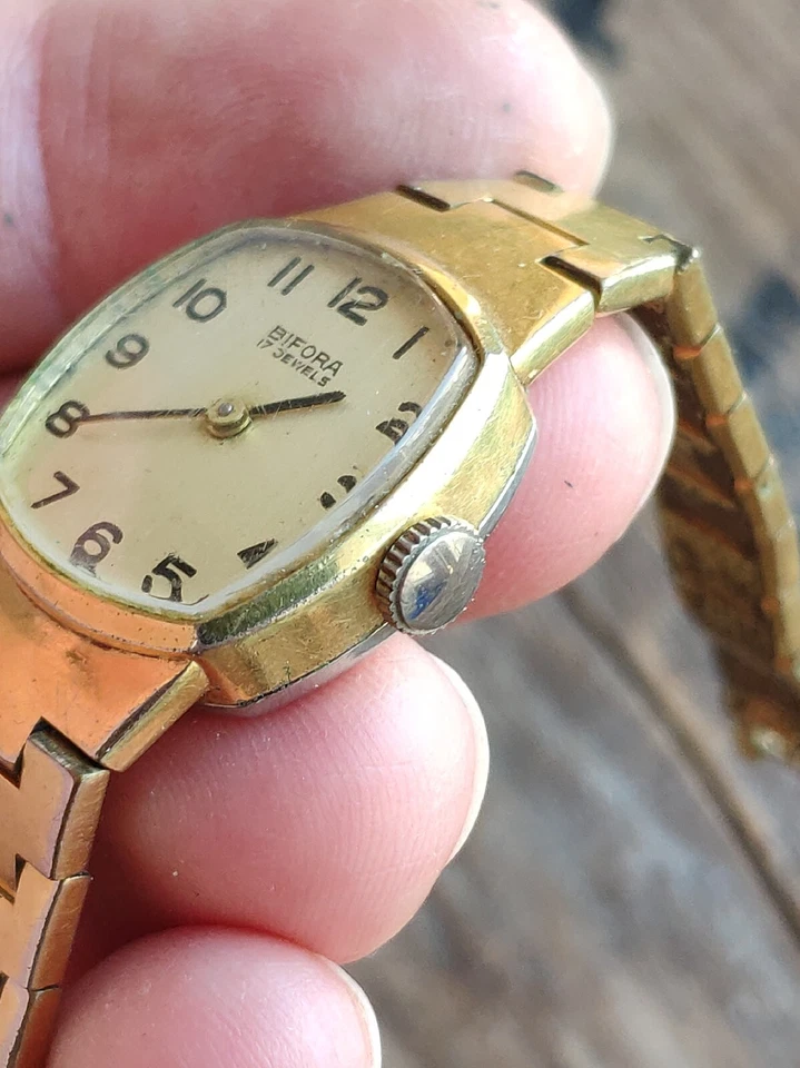 Винтажные позолоченные женские часы BIFORA 17 камней. Не работает - Изображение 2 из 4