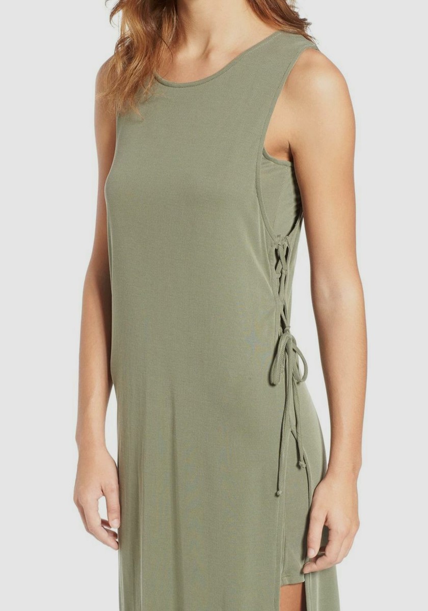 splendid ribbed tank dress *NWT* Splendid 2x1 Rib Racerback Tank Dress in Heather Grey sz L