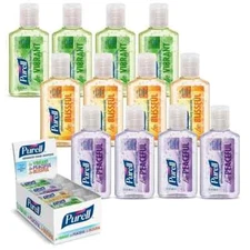 Purell Advanced Hand Sanitizer Gel - Essential Oils, Travel Size, 1oz (12 Pack)