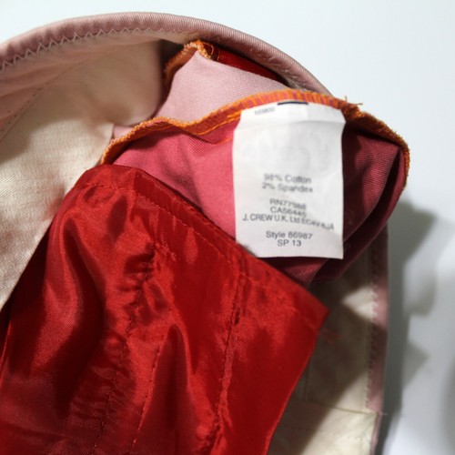 J. Crew Collection café capri in colorblock pants orange pink sz 00 inseam 26.5" - Picture 9 of 10