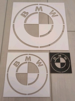 BMW Logo Stencil Set - 3 Sizes - 3'' 6'' and 9'' (Paint Or Carpet Stencils)