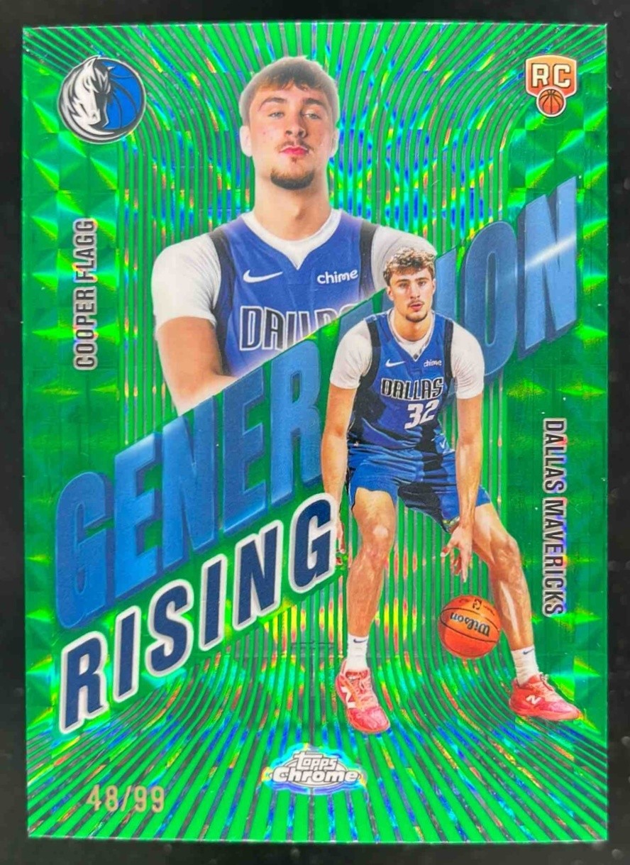 2025 Topps Chrome Cooper Flagg Generation Rising Green Refractor /99 #GR-1 RC