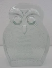 Blenko Art Glass Owl bookend Figurine Heavy Clear 7" tall MCM Vintage