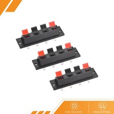 3 x 4 Way Spring Speaker Terminal Clip Push Release Connector Strip Block WP4-7