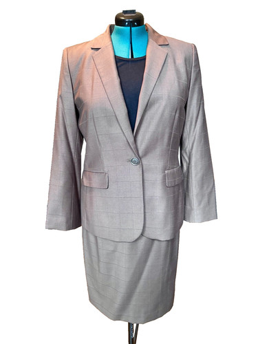 Calvin Klein Women's Size 14 Brown Skirt Suit 2pc Blazer & Skirt EUC
