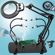 Helping Hands Soldering Station, 10X Magnifying Glass with Light
