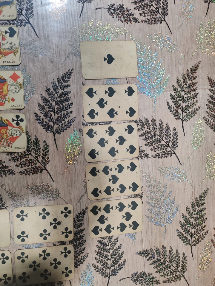 Jeu de cartes ancien - 32 cartes, complet - Cachet Décret 1890 Dos Bleu - Photo 4/4