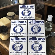 Williams Mug Shaving Soap 1.75 Oz 50g Five Bars New In Box Discontinued