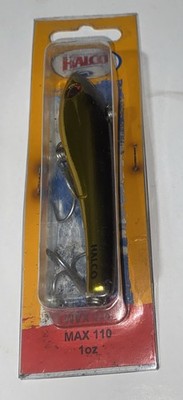 Halco MAX 110 Minnow - 4.3 Inch Chrome Gold Black Back 1OZ  Fishing Lure