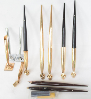 Vintage NOS Sheaffer White Dot 14k Gold Filled Desk Fountain Ballpoint Pen Set