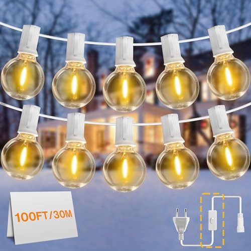 Design d'Atmosfera: Catena Luci DSLebeen G40 LED 30m per Terrazzi