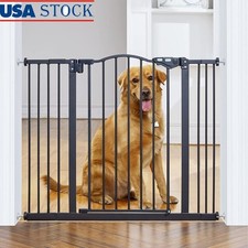 Adjustable Baby Gate W/ Dual Lock Safety Feature Auto Close Stairs Hallways New