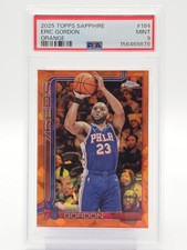 ERIC GORDON 2025-26 TOPPS CHROME SAPPHIRE ORANGE /25 #184 76ERS PSA 9 Q5064