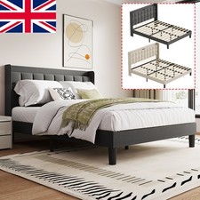 Morden Bed Frame Velvet Upholstered Headboard Single Double Super King Size