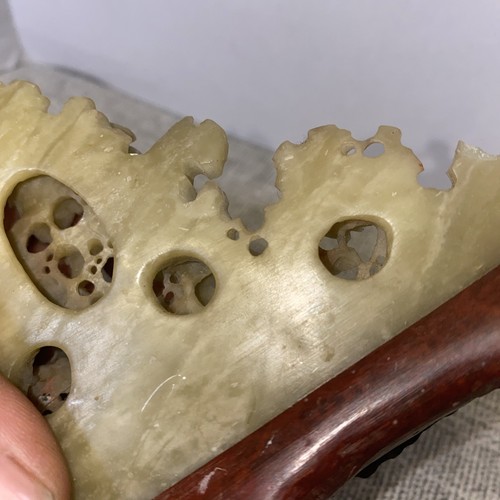VTG ANTIQUE Chinese Soapstone Red Carved Nature Flower 19thC. Figurine Sculpture - Picture 12 of 13
