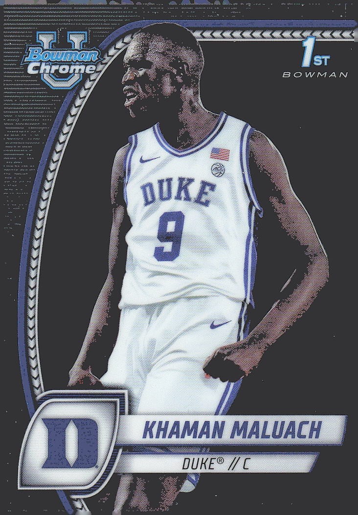 2024-25 Bowman University Chrome #46 Khaman Maluach Black Wave Refractor