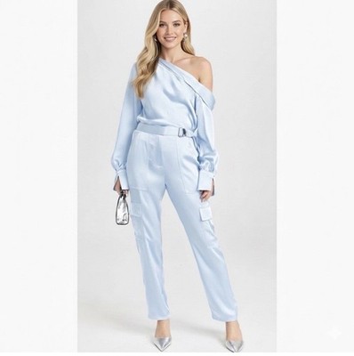 JONATHAN SIMKHAI Rare Baby Blue Caroline Cargo Pants Size 4
