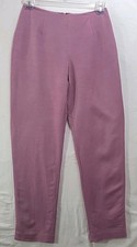OSCAR DE LA RENTA Dress Pants Womens 6 Purple Tapered Ankle Classic Back Zip
