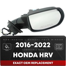 Passenger Side Mirror For Honda HR-V Power Non-Heated Manual Fold Convex Text...