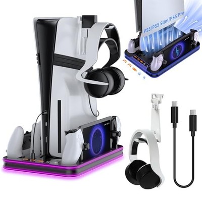 Lwuckbarrt PS5 Stand Vertical Cooling Stand for PS5/New PS5 Slim/PS5 Pro