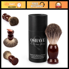100 Pure Badger Hair Shaving Brush - Handmade Real Wood Base for Wet Shaving