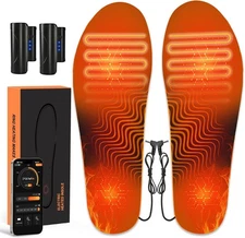 Heated Insoles, Rechargeable Foot Warmer with Battery, Plantar Fasciitis Insoles