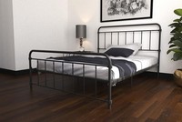 Wallace Double Bed in Black Metal by Dorel