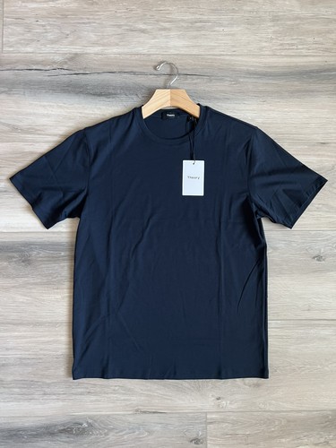 Theory NWT Precise Tee Men's Navy Blue Cotton Jersey Crew Neck Tee, Small