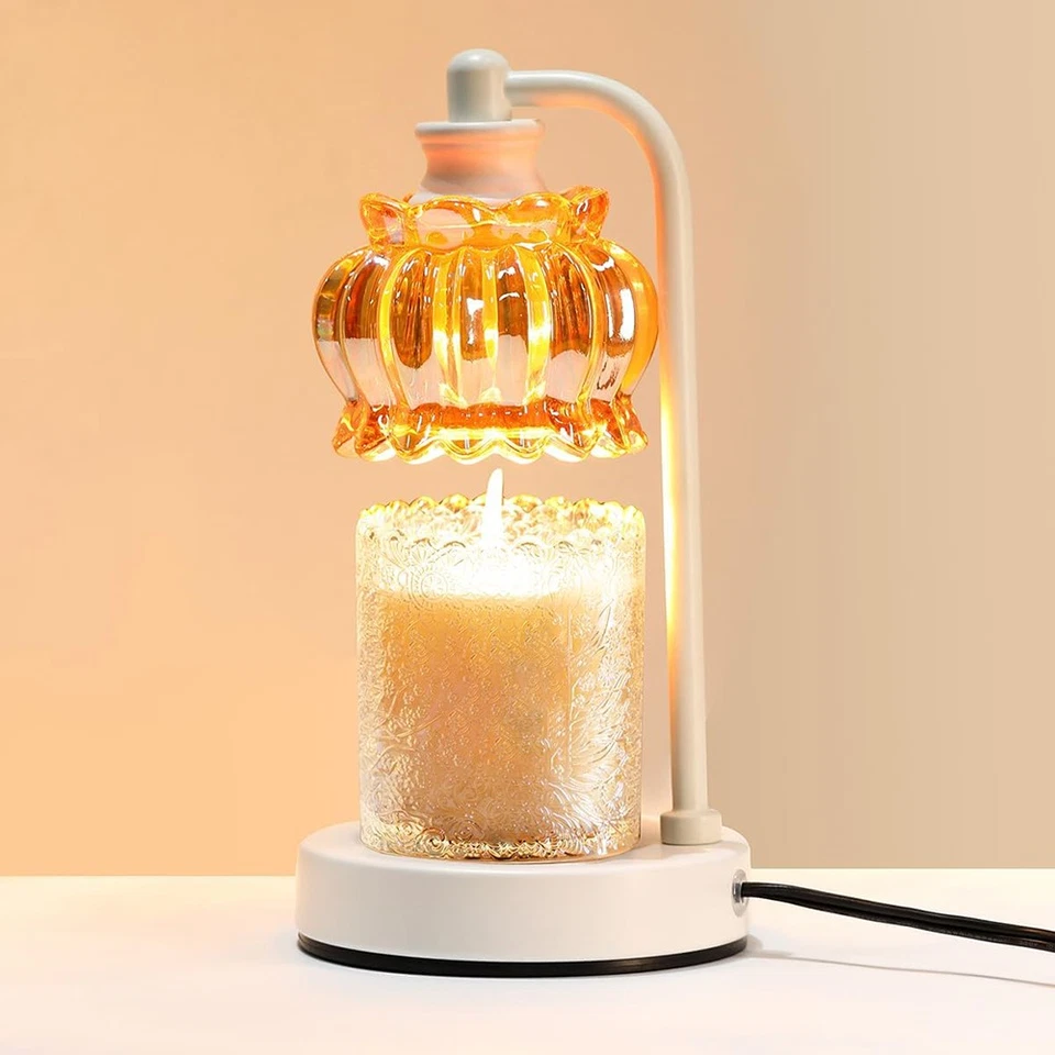Calentador de velas Lámpara de vidrio ajustable Calentador de velas con temporizador Bombillas regulables Foto 2 de 4