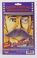 FORUM SELF ADHESIVE GENTLEMAN GRAY THEATRICAL MOUSTACHE 61503