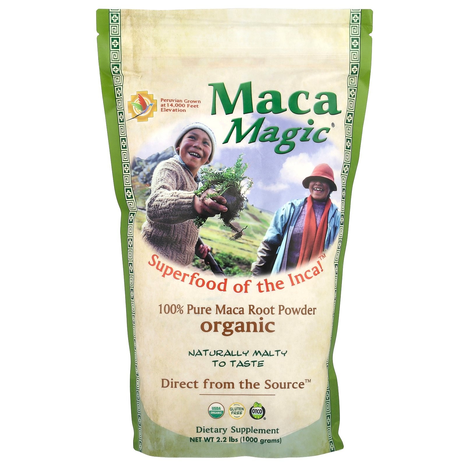 Maca Magic Organic 100 Pure Maca Root Powder 2 2 фунта 1000 г Без глютена, кошерный