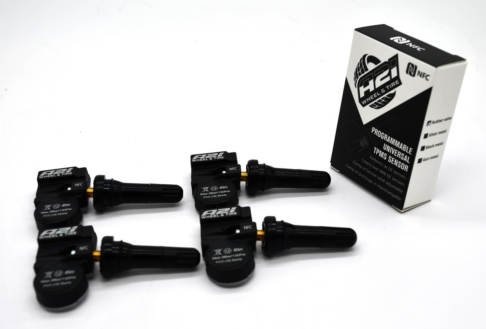 Set 4 TPMS Tire Pressure Sensors 433Mhz Rubber fits 18-22 Maserati Ghibli