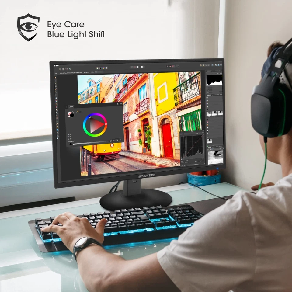 20" 1600x900 75Hz Ultra Thin LED Monitor 2x HDMI VGA Built-in Speakers, Machi... - Image 4 of 4