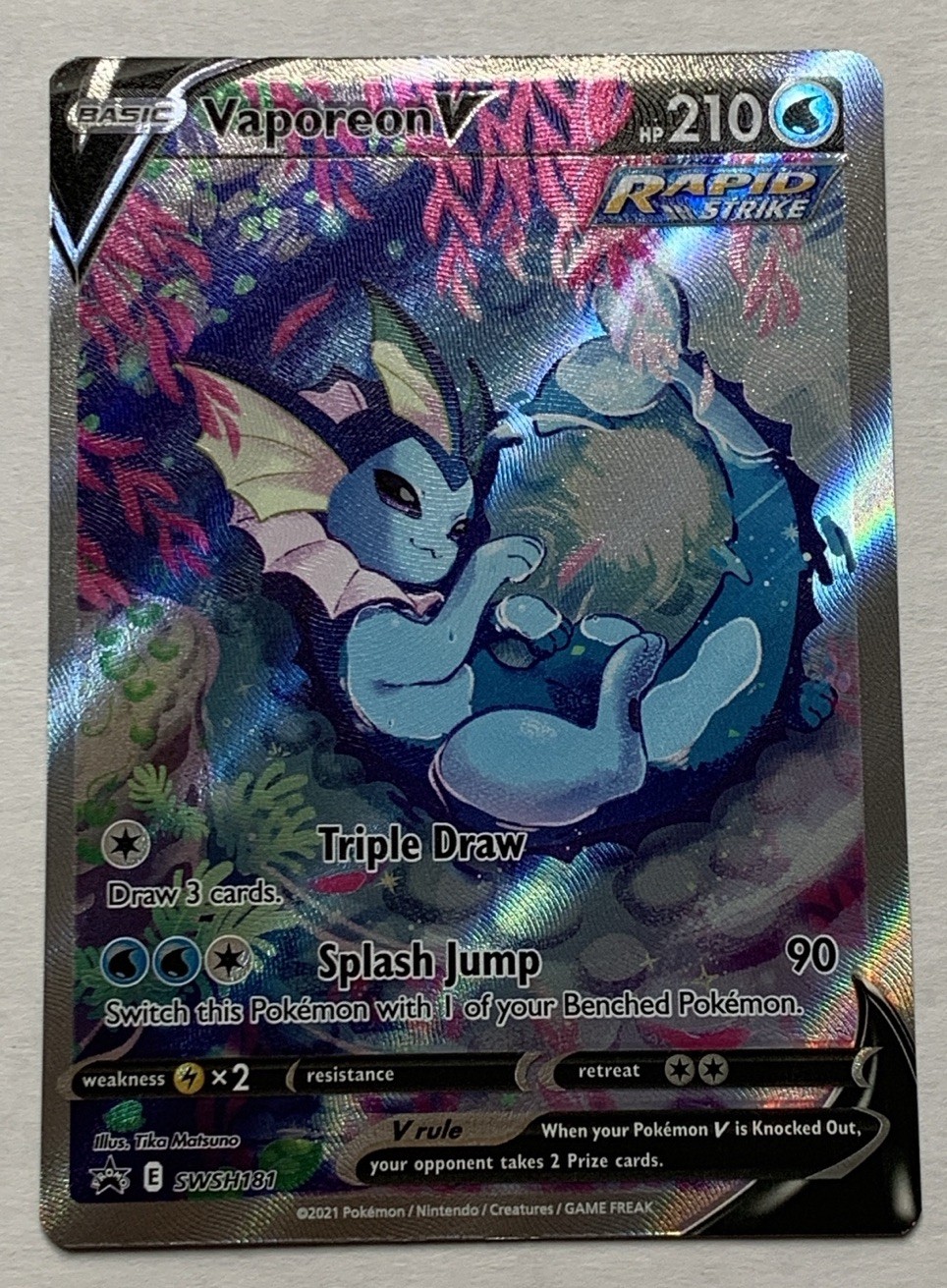Pokemon TCG Vaporeon V SWSH181 Black Star Promo NM